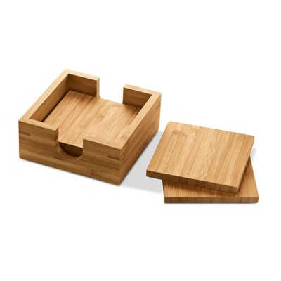 Set 4 Posavasos de Bambú Natural