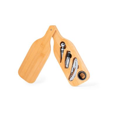 Set de vinos en estuche de bambú