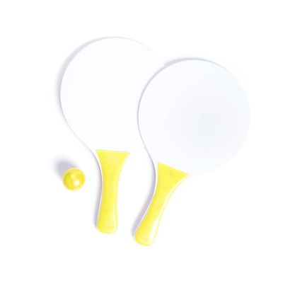 Set palas de playa de madera con pelota de color 19x33cm Ama