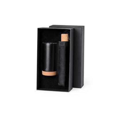 Set premium con vaso térmico y paraguas