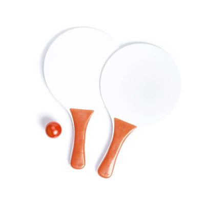 Set palas de playa de madera con pelota de color 19x33cm Nara