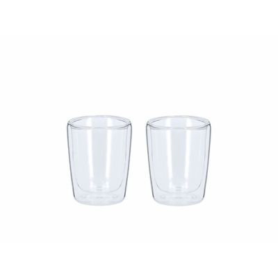 Set de 2 vasos de cristal doble pared 65 ml Trans