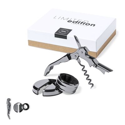 Set Vinos Exclusivo en Acero Negro