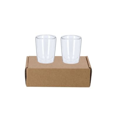 Set de 2 vasos de cristal doble pared 65 ml