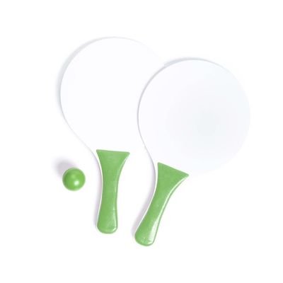 Set palas de playa de madera con pelota de color 19x33cm Ver