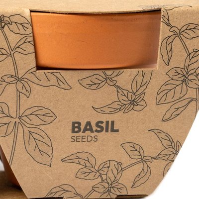 Set de 2 maceteros con semillas perejil y albahaca UE