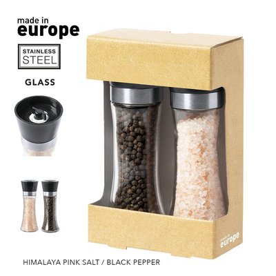 Set 2 Molinillos Sal Rosa y Pimienta Negra UE