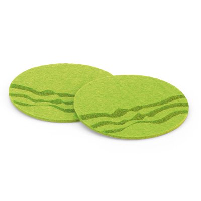 Set de 2 posavasos de fieltro Verde Claro