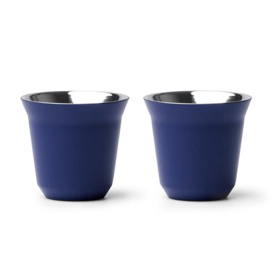 Set de 2 vasos de acero inox mate 80 ml Royal