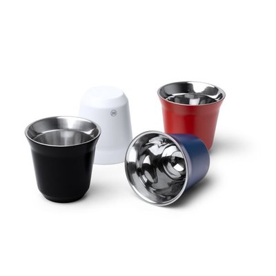 Set de 2 vasos de acero inox mate 80 ml