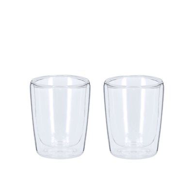 Set de 2 vasos de cristal doble pared 65 ml Trans