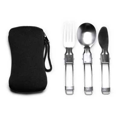 Set de 3 cubiertos plegables de acero