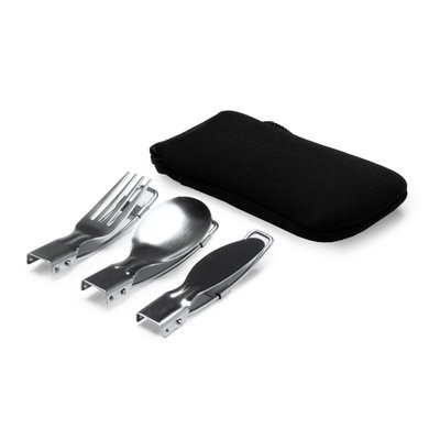 Set de 3 cubiertos plegables de acero