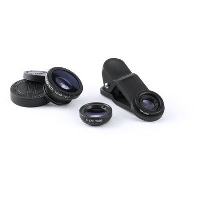 Set de 3 lentes universales para móvil Negro