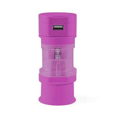 Set de 4 adaptadores para enchufes con usb Fucsi