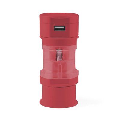 Set de 4 adaptadores para enchufes con usb Roj