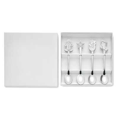 Set 4 Cucharas Té Navideñas