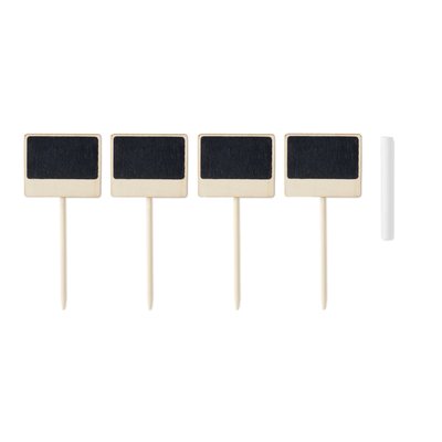 Set 4 Palillos con Mini Pizarra y Tiza Beige