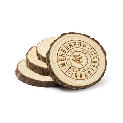 Set de 4 posavasos de madera natural