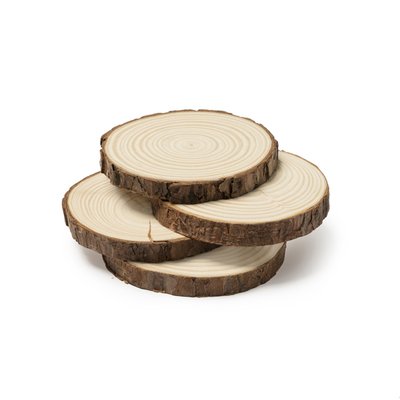 Set de 4 posavasos de madera natural
