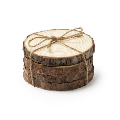 Set de 4 posavasos de madera natural