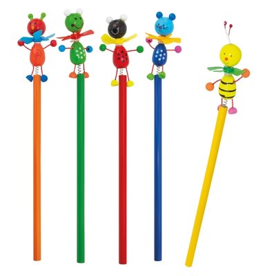 Set de 5 lápices con figuras de animales