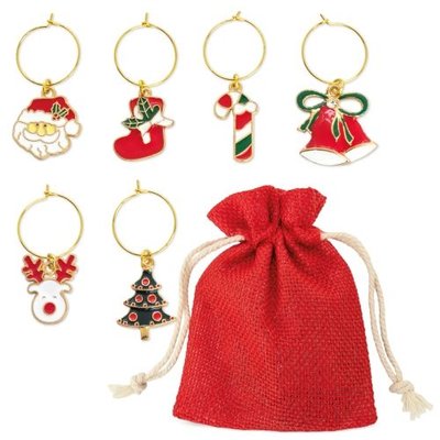 Set de 6 aros navideños para copas