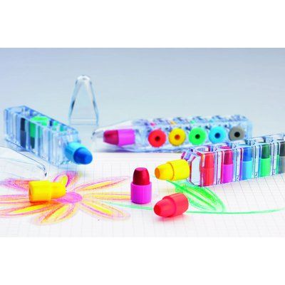 Set con 6 ceras intercambiables en formato boli con tapa