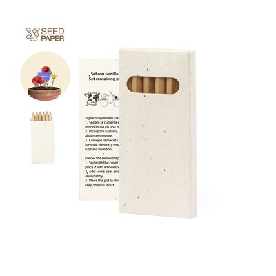 Set 6 Lápices Colores con Semillas