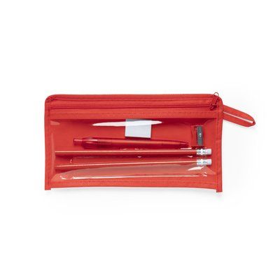 Set de 7 piezas en estuche con cuerpo en non-woven Roj