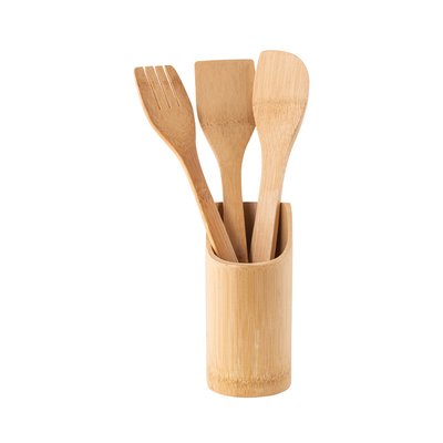 Set Bambú con 3 Utensilios de Cocina