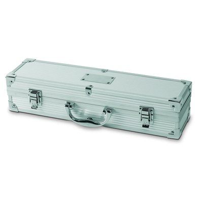 Set de barbacoa con 3 piezas en acero inox. y estuche de aluminio