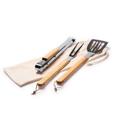 Set barbacoa inox. con trinchador pinza y espátula