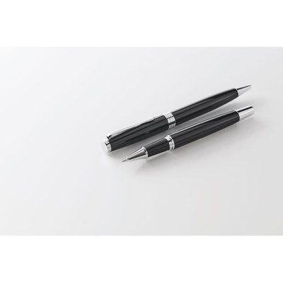 Set de bolígrafo y roller de acero inoxidable