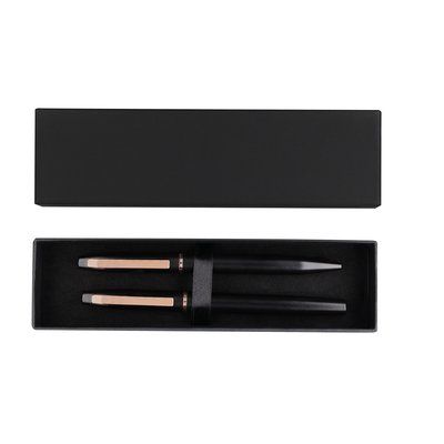 Set de bolígrafo y roller de aluminio Neg