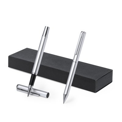 Set bolígrafo y roller aluminio reciclado