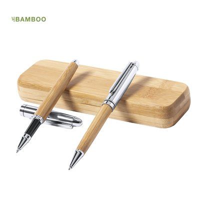 Set Bolígrafo y Roller Bambú