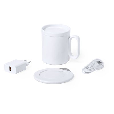 Set Calentador Taza 350ml con Tapa y Cargador 3W