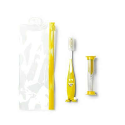 Set cepillo de dientes Amarillo TALLA ÚNICA INFANTIL
