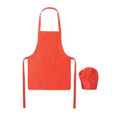 Set de cocina infantil con delantal y gorro en RPET
