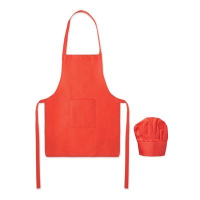 Set de cocina infantil con delantal y gorro en RPET
