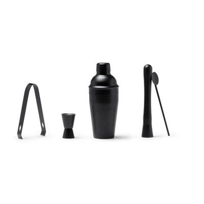 Set cocktail de acero inoxidable 550ml. Negro Talla Única Adulto