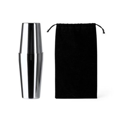 Set de cóctel con vaso medidor y coctelera Plata