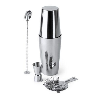 Set de cóctel con vaso medidor y coctelera