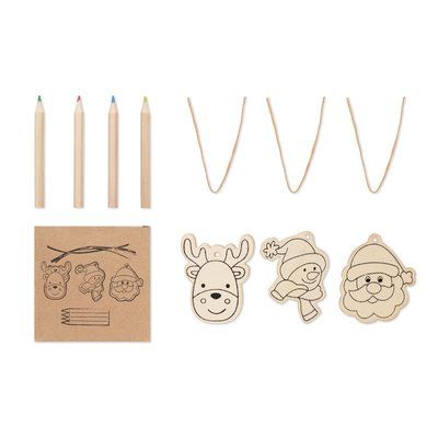 Set para Colorear con Adornos Navideños Madera Madera