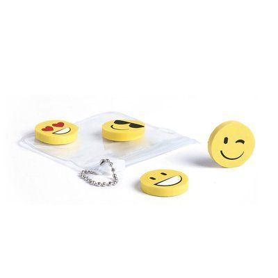 Set de 4 gomas en divertidos diseños emoji