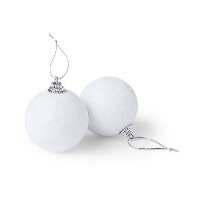Set de 6 bolas de navidad de color metalizado Blanco