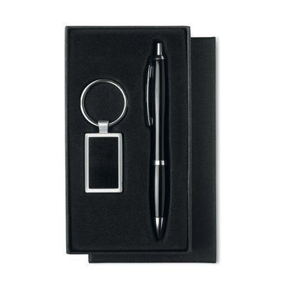 Set de bolígrafo de aluminio y llavero