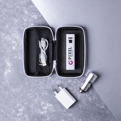 Set de viaje, powerbank de 2600 MAH con estuche