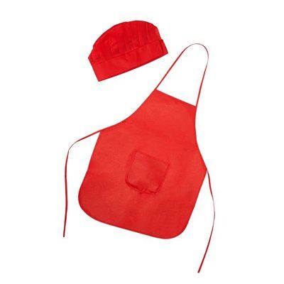 Set delantal y gorro para niños Rojo Talla Única Infantil